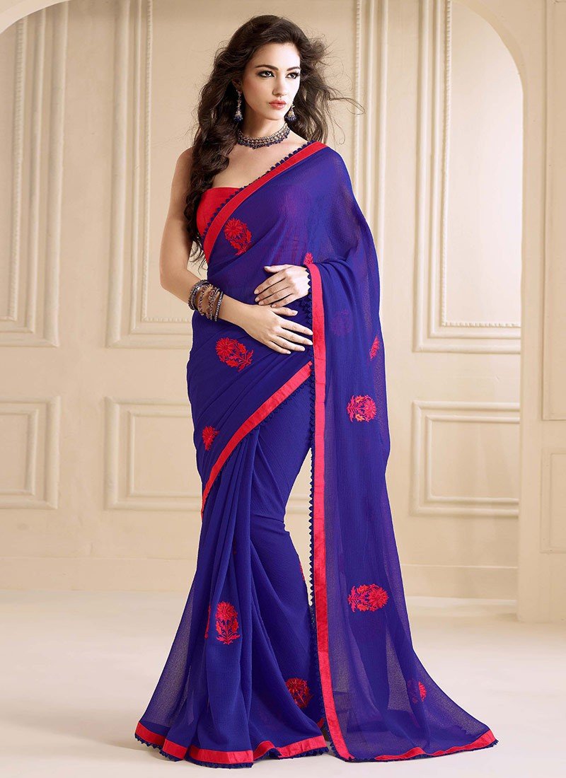 Dyed Chiffon Sarees