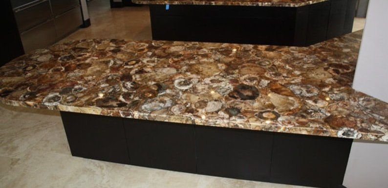 Round Petrified Wood Semi Precious Slab 06