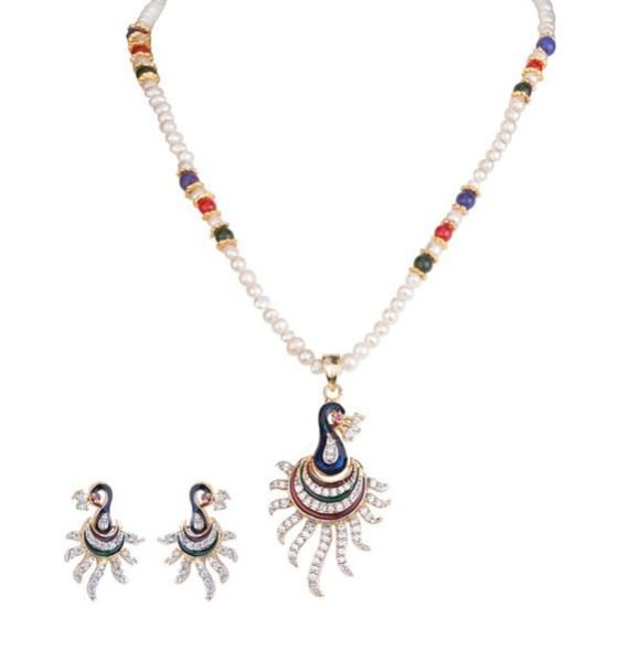 American Diamond Pendant Set 03