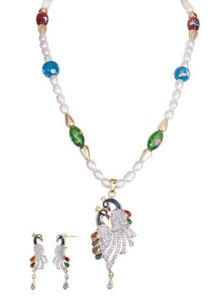 American Diamond Pendant Set 07