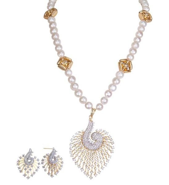 American Diamond Pendant Set 08