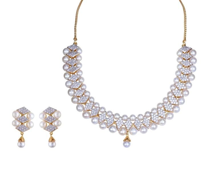 American Diamond Pendant Set 11