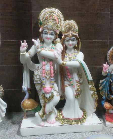Marble Radha Krishna Statue 01