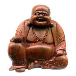 Wooden Laughing Buddha Statues