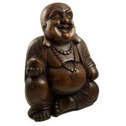 Wooden Laughing Buddha Statues