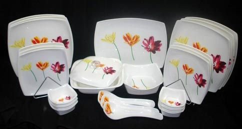 3 Flower Design Dinner Set