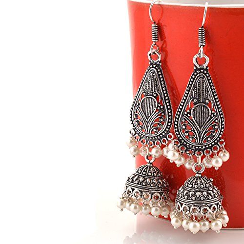 German Silver Jhumkas (KPBJAYTRAE64)