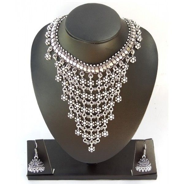 German Silver Necklace Set (SADJAINBAN06)