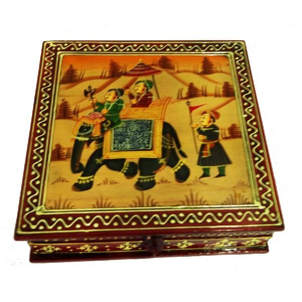 Wooden Jewelry Box with Enamel Work