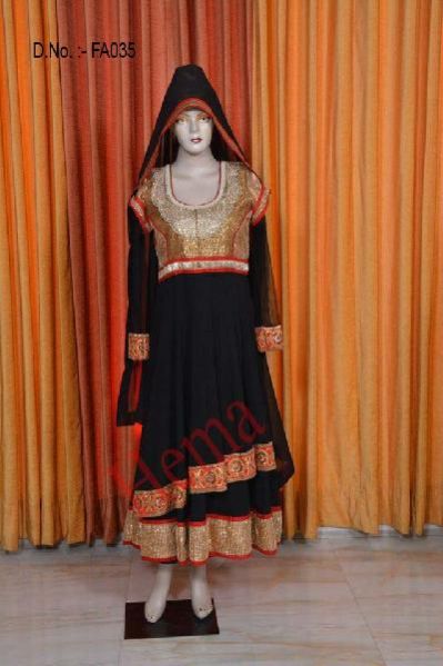 Black Anarkali Georgette Suit