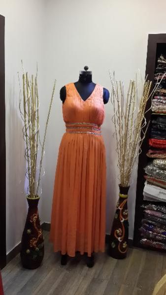 Wrinkle Chiffon Gown