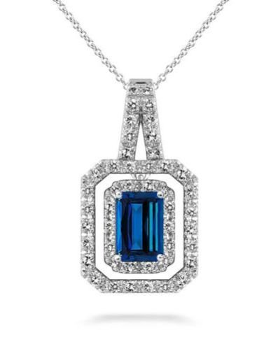 Silver CZ Gemstone Pendant