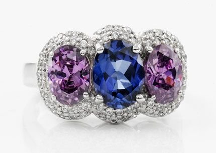 Silver CZ Gemstone Ring