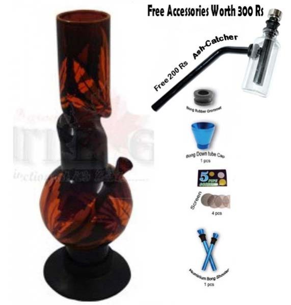 Acrylic Ice Bong Leaf Design