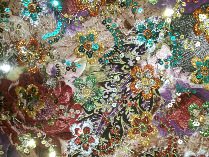 American Crape Print Schiffile Butta Fabric