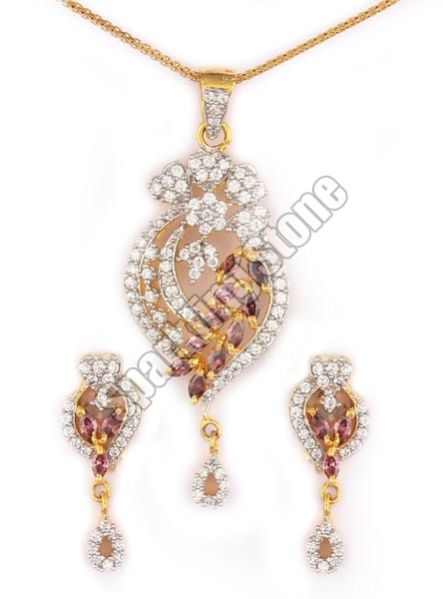 CZ Diamonds Pendant Set