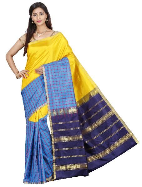 Half and Half Handloom Pure Silk Saree 02