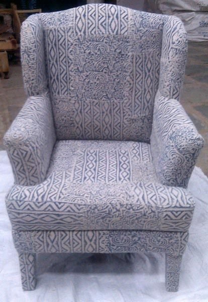 Printed Cotton Rug Upholstered Maharaja Chair (Item Code : CHCP0531)