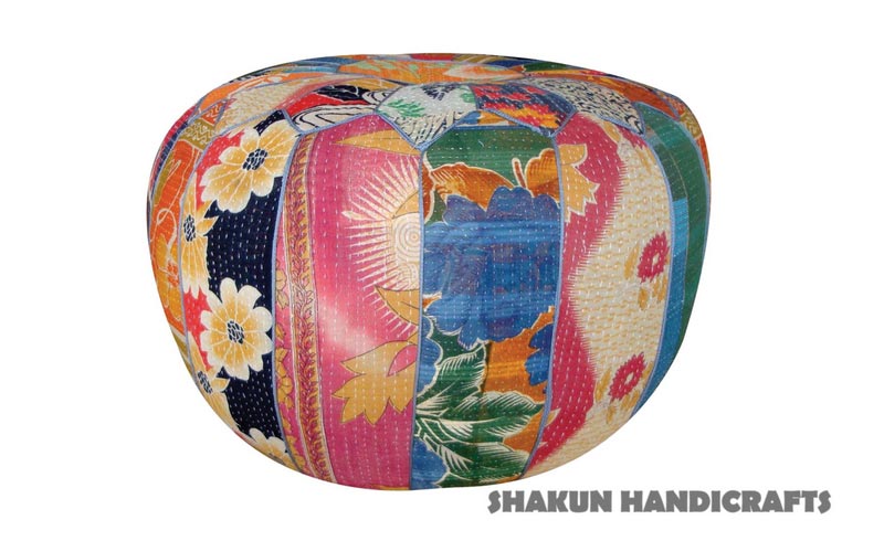 Kantha Patchwork Pouf (Item Code : POCL2461)