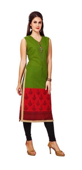 Fuchsia & Green Cotton Kurti