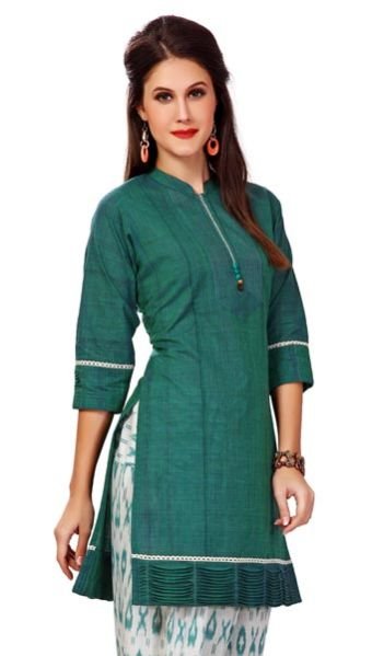 Greenish Blue Cotton Kurti