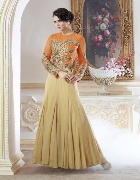 Orange Georgette Gown