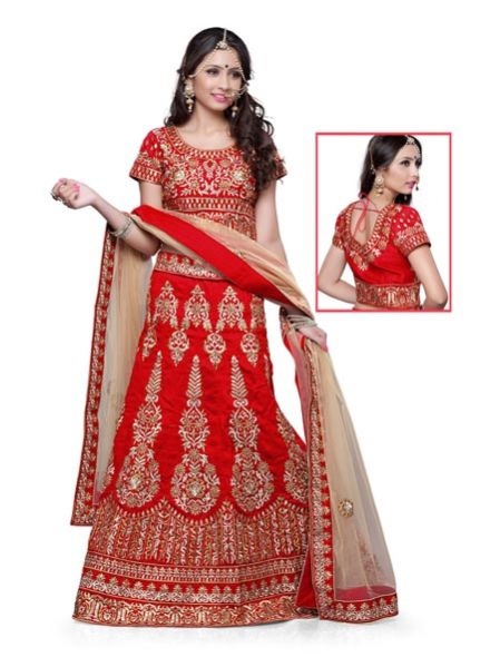 Red Silk Wedding Lehenga Choli
