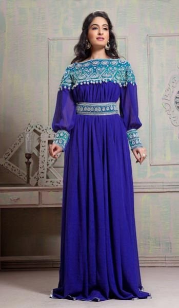 Royal Blue Georgette Gown