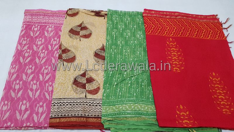Bagru Dabu Print Chanderi Dupatta (With Tassels) 01