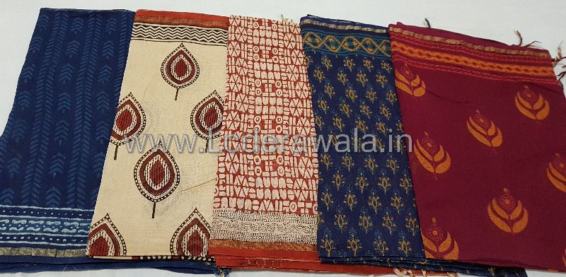 Bagru Dabu Print Chanderi Dupatta (With Tassels) 03