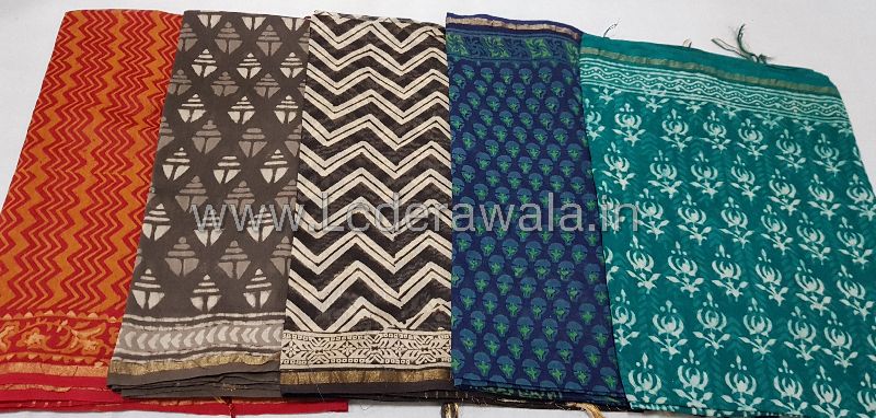 Bagru Dabu Print Chanderi Dupatta (With Tassels) 04
