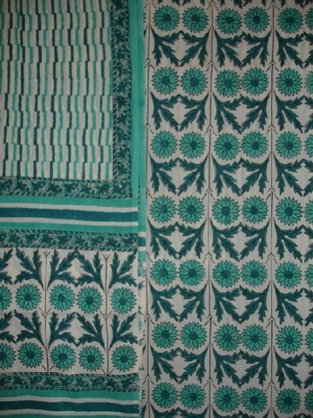 Bagru Dabu Print Mul Cotton Unstitched Suit (With Dupatta)