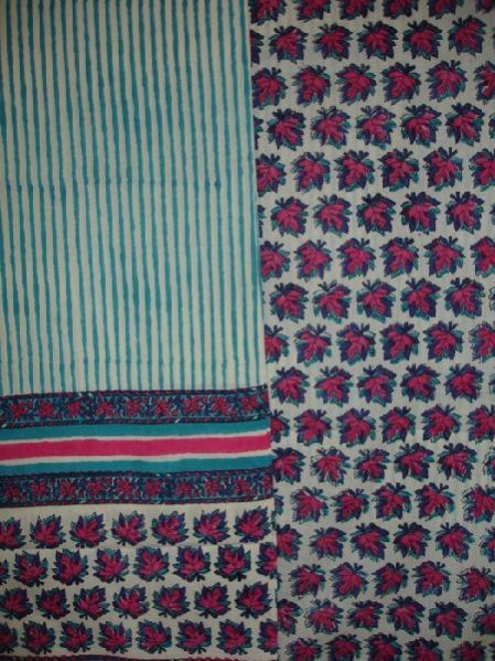 Bagru Dabu Print Mul Cotton Unstitched Suit (With Dupatta)
