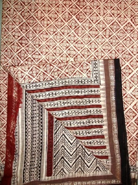 HL Bagru Dabu Print Khadi Saree (With Bouse) 03