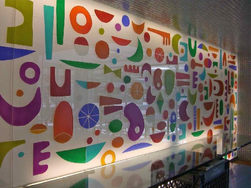 Geomatrical Pattern Carved Painted