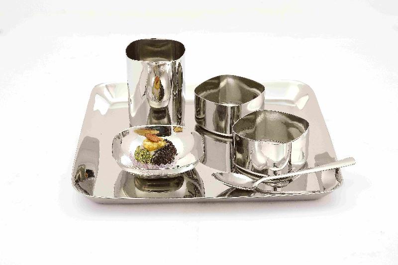 Square Silver Plated Dinner Thali 01