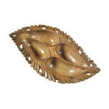 Wood Carved 4 Chamber Bowl