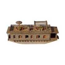 Wood Carved House Boat