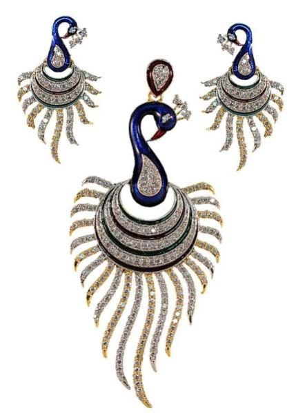 American Diamond Pendant Set