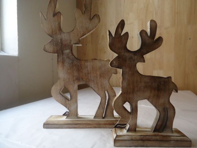 Wooden Deer Statue