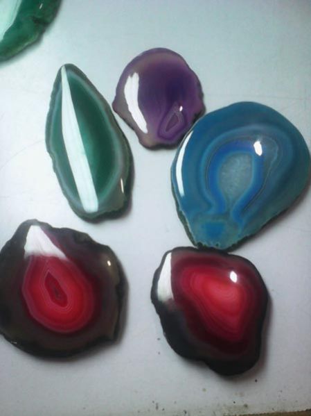 Mix Dyed Agate Plates