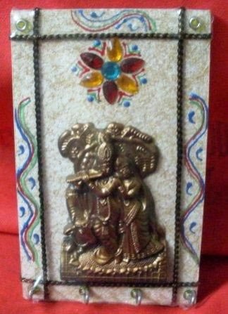 Wooden Canvas Paintings 718 (Radha Krishan)