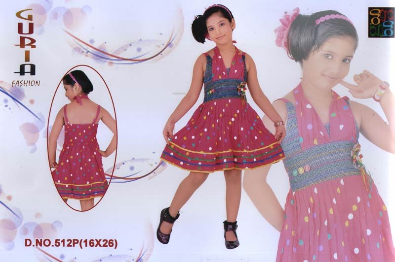 Girls Party Wear Short Frock (512P)