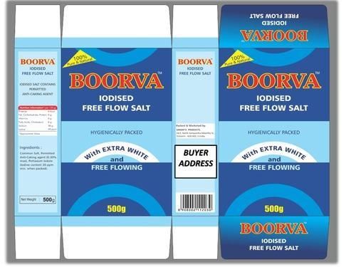 Boorva Iodised Free Flow Salt (500gm)