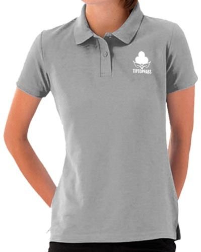 Grey Ladies Polo T-Shirt