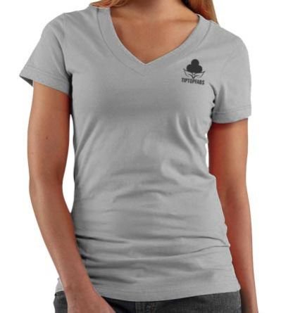 Grey Ladies V Neck T-Shirt