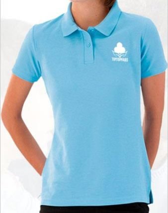 Sky Blue Ladies Polo T-Shirt