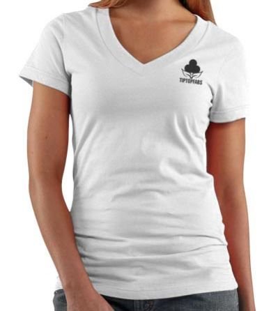 White Ladies V Neck T-Shirt