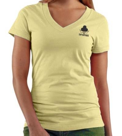 Yellow Ladies V Neck T-Shirt