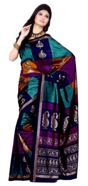 Stylish Multi Color Malbari Silk Saree